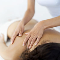 Woman getting a back massage